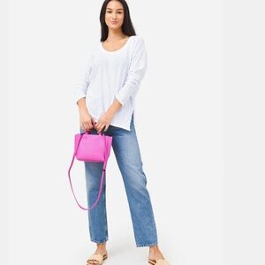 Z SUPPLY Farren Slub Long Sleeve Tee in White Women's Size Medium